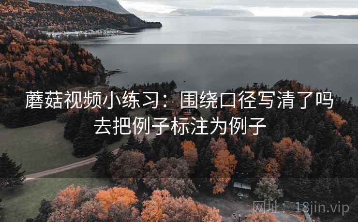 蘑菇视频小练习：围绕口径写清了吗去把例子标注为例子